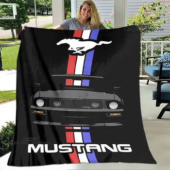 Mustang autode logo trükitud tekk Flanellist Soe Tekk tekk Koju reisi tekk tekid jaoks voodit Sünnipäeva Kingitused