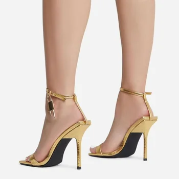 2023 Uued Naiste Kingad, Kõrge Kontsaga Sandaalid Candy Värvi Pikad Varba Stiletto Sandaalid Metallist Kett Suured Sandaalid Kontsad Naised