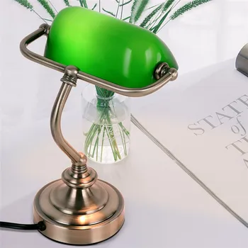 Antiik-ja laualambid Retro G9 roheline tuli Klaas Lambivarju Klassikaline Öö Office Raamatukogu Tuba, elutuba Kohvik pank lamp