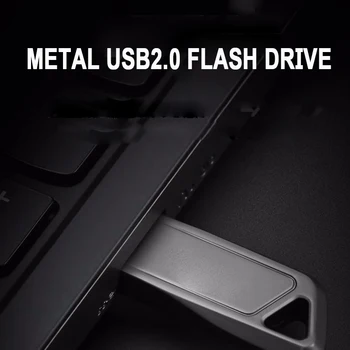 USB 2.0 Flash Drive Metallist mini Pendrive 16GB, 32GB 64GBUSB Kinni kkel 128GB usb Pen Drive võtmehoidja USB Flash Tasuta Custom logo