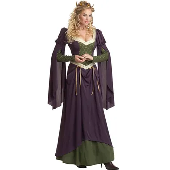 2023s Uus Halloween Keskaja Naiste Euroopa Retro Kohus Kuninganna Rolli Mängib Tulemuslikkuse Palli Komplekt Kleit