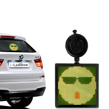 12V Juhtmeta Bluetooth-AUTO led-Tähis APP Kontrolli RGB Programmeeritav Kerimine Sõnum LED auto Ekraan juhatus