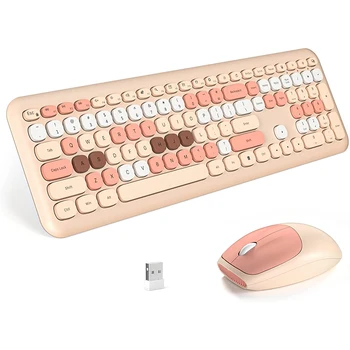 Juhtmeta Klaviatuur, Hiir Combo 2.4 G Kompaktne Klaviatuur ja Hiir Combo Ergonoomiline ja Kaasaskantav Disain, Arvuti, Windows Töölaual