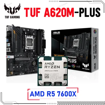 AMD A620 ASUS TUF MÄNGUDE A620M-PLUS Emaplaadi Socket AM5 Koos AMD Ryzen 5 7600X Protsessor CPU Kit Desktop DDR5 128GB Emaplaadi