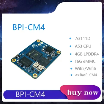 Banaan Pi BPI-CM4 Amlogic A311D Quad Core ARM Cortex-A73 4G LPDDR4 16G magistrikursuse Minipcie 26PIN Toetada HDMI Väljund Käivitada Android Linux