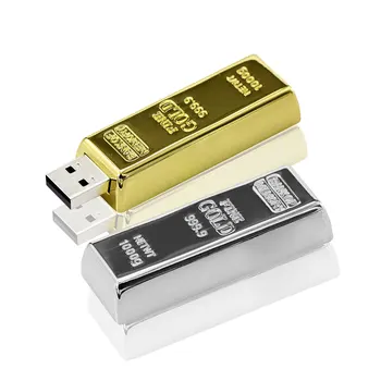 USB Flash Drive 128GB Viimane Metal Gold Bullion Baar USB 2.0 Flash Drive 64GB Kkel USB mälupulk 4GB 8GB 16GB, 32GB Pendrive