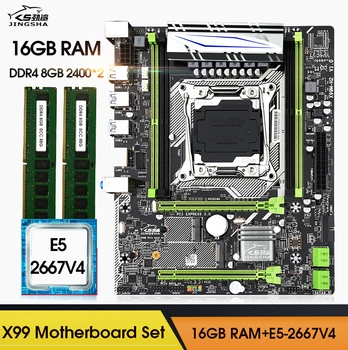 X99 M-H2 Emaplaadil Protsessor ja Mälu Kit Xeon E5 2667 V4 LGA2011-3 PROTSESSOR, 8 GB*2=16GB 2400mhz Ram ddr4 RECC Mälu Komplekt