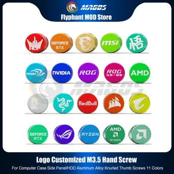 Desktop M3.5 Kruvi Värvikas Käsi-pinguta Alumiinium võru abil Pöidla Kruvid Logod Kohandatud 11 Värve,5tk