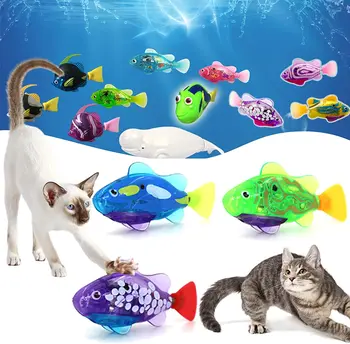 Lemmiklooma Kassi Mänguasi LED Interaktiivne Ujumine Robot Kala Mänguasi Kass Hõõguv Elektriline Kala Mänguasi Stimuleerida Lemmiklooma Hunter Instinkte