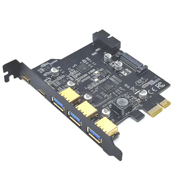 C-tüüpi USB-3.2 Gen1 PCIE Kaart Hub USB 3.0 PCI Express Juhatuse PCI-E PCI-E USB-Adapter 3 Kordaja USB3 3.1 Töötleja Ärkaja Kaart