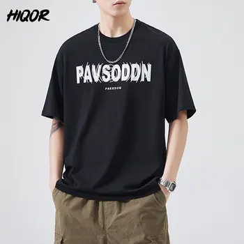 HIQOR 2023 Tänaval, Lühikese varrukaga, kanna T-särk 2023 New Mõõdus Kirja Meessoost Hip-Hop Jaapani Harajuku Vabaaja Mood Meeste Riided