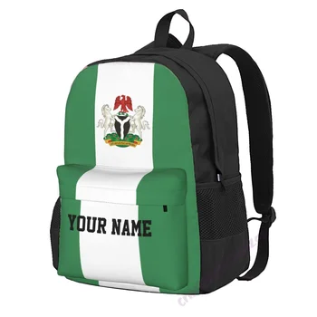 Custom Nimi Nigeeria Lipp Polüester Seljakott Mehed Naised Reisikott Vabaaja Õpilased, Matkamine, Reisimine, Telkimine