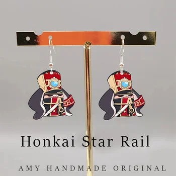 Honkai Star Raudtee Pamu Kõrvarõngad Cartoon Armas Mäng Honkai Star Raudtee Kõrvarõngad Naiste Aksessuaarid, Ehted Anime Fännid Kingitus