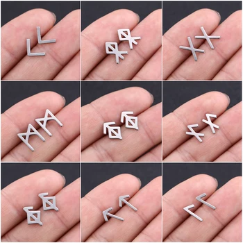Lihtne Väike Roostevabast Terasest Kõrvarõngad Naised Mehed Viking Koo Runes Kõrvarõngad Skandinaavia Nordic Vintage Ehted Aretes