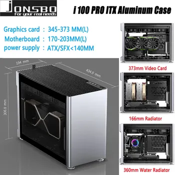 JONSBO i100 PRO Mini ITX väike PC puhul ITX alumiinium mängu arvuti korpusesse toetab 360/240 vertikaalne video kaart vesijahutus