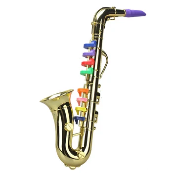 Saksofon 8 Värvilised Klahvid Metallik Simulatsiooni Rekvisiidid, Mängida Mini Muusikaline Laste Sünnipäeva Mänguasi Kuld