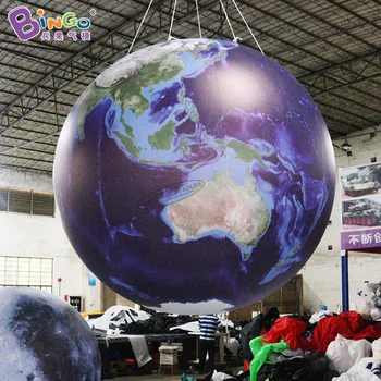 Värvi muuta LED-valgustus täispuhutav Moon / rippuvad suletud PVC Kuu õhupallid - mänguasjad