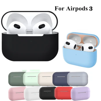 Algne Silikooni Puhul AirPods 3 Pehme Juhtmeta Bluetooth-Kõrvaklapp Kaitsva Katte Apple Airpods 3 Laadimise KASTI Kaas
