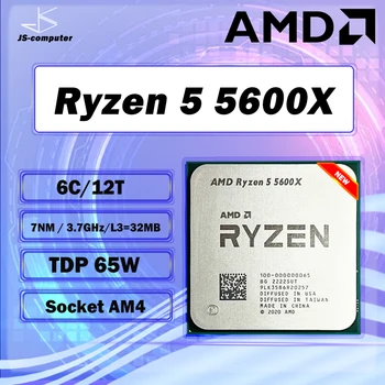 UUS AMD Ryzen 5 5600X R5 5600X 3.7 GHz Core 6 12 Lõng 65W PCIE4.0 65W DDR4 CPU Protsessor L3=32M 100-000000065 Pesa AM4