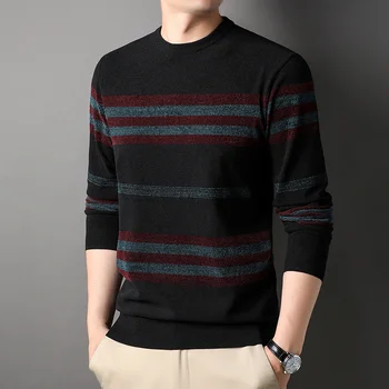 Top Klass Uus Mood Brändi Luksus Disainer Koo Triibuline Pullover Korea Trendikas Meeste Kampsun Kampsun Casual Meeste Riided