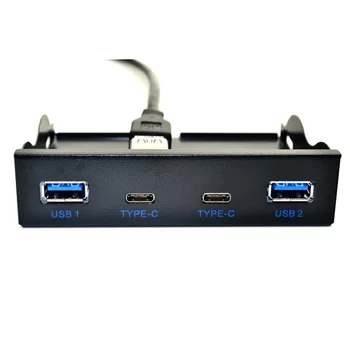 USB-Hub-USB-C-Hub 3.5 Tolline Floppy Drive Esipaneeli 2-Port USB 3.0 + 2-Port USB-3.1 Tüüp C 20 Pin Connector Lauaarvuti