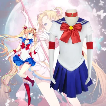 Anime Sailor Moon Cosplay Kostüümid Usagi Tsukino Ühtne Kleit Varustus Cosplay Naiste Lapsed Carnivl Pool Tütarlaste Kostüüm