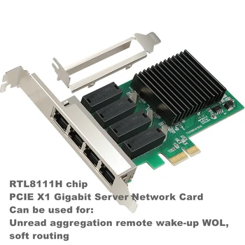PCI-E PCI Express Võrgu kaart 4 RJ45 port gigabit võrgu kaart realtek 8111H win 7 sülearvutit ethernet