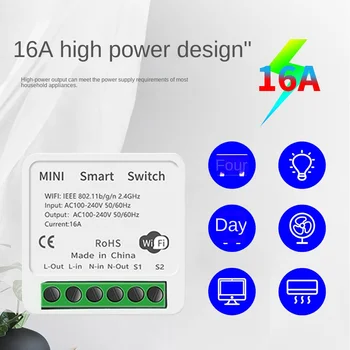 16A Graffiti, WiFi, Bluetooth, Dual-Mode Smart on-off Seade Varjatud Smart Switch Toetada Ühe-ja Dual Control