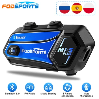 Fodsports M1-S Plus Mootorratta Intercom Bluetooth Kiivri Peakomplekti 8 Ratturid Sidumine Muusikat Jagada Intercomunicador Moto Kõrvaklapid