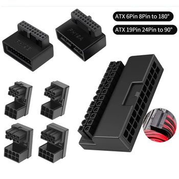 ATX 24 Pin 90 Kraadine Pistik Adapter Emaplaadi Emaplaadi toitekaabel Pistikud Modulaarne DIY Paigaldus Accessessory