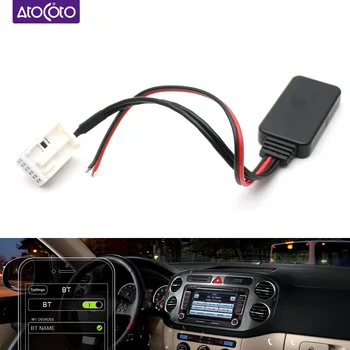 Auto Bluetooth-ühilduva 12Pin Pistik Aux Kaabli Adapter VW MFD3 RCD RNS 210 310 315 510 Raadio Stereo Audio Sisend Vastuvõtja