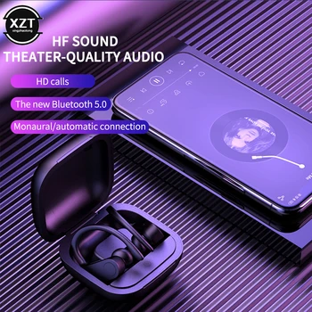 TWS 5.0 Bluetooth Kõrvaklapid Veekindel CVC Müra Vähendamise Kõrvaklapid kõrva konks, Stereo Sport paari Earbuds Mic Kõrvaklapid koos Kasti