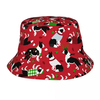 Fashion Christmas Border Collie Koer Kopp Müts Unisex Kokkupandav Väljas Sport Kalapüük Kübarad Suvel Rannas Hatwear