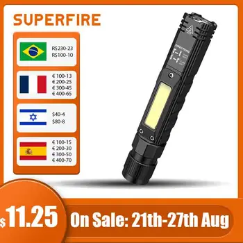SUPERFIRE G19 LED+COB Taskulamp Esitulede Magnet USB Laetav Pea Kerge, Võimas Taskulamp Esilaterna Telkimine Tööd Püüki