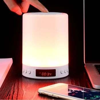 Kodu Touch Lamp, Kell, Bluetooth Valjuhääldi Äratus Kaasaskantav Traadita Mängija, Värviline LED Valgustus TF-Kaardi Tabel Kingitused Hea Une