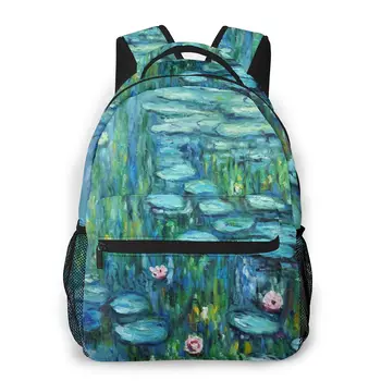 Naiste Seljakott Lapsed Kooli Kott Teismelised Tüdrukud, Claude Monet Art Print Naine Sülearvuti Notebook Bagpack Reisi Back Pack 2022