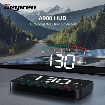 GEYIREN A900 Auto Hud Ekraan Auto Projektor Häire EOBD OBD2 Head Up Display Kiiruse Esiklaas Elektroonilised Tarvikud