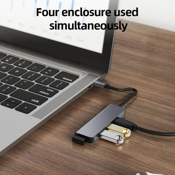 Intelligentne Docking Station 4 in 1 Liik-C Mini USB3.0 Splitter 5Gbps Edastamise Kiirus ja HD-Video Väljund Chromebook Tahvelarvuti