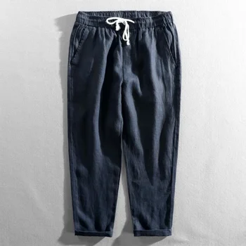 Jaapani Streetwear Mood Meeste Nöör Pesu Püksid Vabaaja Suvel Värviga Üheksanda Püksid Lahti Lühikesed Püksid