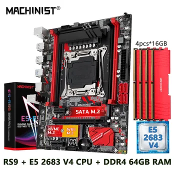 MASINIST X99 Kit Emaplaadi Komplekti LGA-2011-3 Xeon CPU E5 2683 V4 Protsessor ECC DDR4 4*16 GB RAM-Mälu M-ATX NVME M. 2 usb3.0 RS9