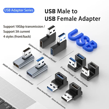 USB 3.0 90 Kraadi USB Adapter Õige Nurga USB Meeste ja Naiste Sülearvuti SSD kõvaketas Kaabel extender