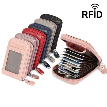 Luksuslik Nahast Naiste Lühike Orel Taskud Mehed Minimalistlik Tõmblukk Mündi Kott RFID Blokeerimine Äri-Id Credit Card Hoidja Rahakotid