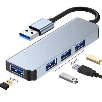 USB-C-Hub Adapter 5Gbps C-Tüüpi Adapter Splitter, 4 Porti Sõita Tasuta Plug and Play Kerge for Macbook Telefon Tabletid