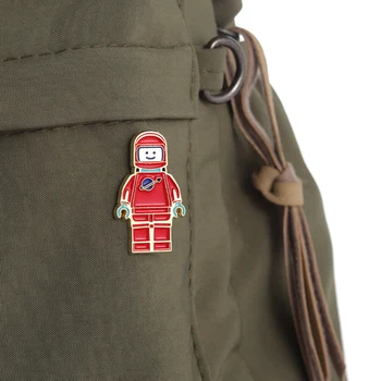 Astronaut Punane Robot Emailiga Sõrmed Armas Ruumi Cartoon Robot Sõle Märgid Tarvikud Kingitus Custom Rinnamikrofon Riided, Mütsi, Kotti, Ehteid