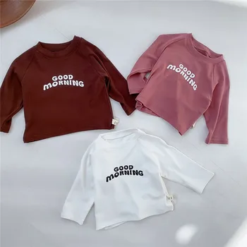 Baby Girl T-särk Uus aasta Sügisel korea Beebi Riided Imikute Pikad Varrukad O-kaeluse Tees Vastsündinud Puuvillane Vabaaja Lahti T-särgid