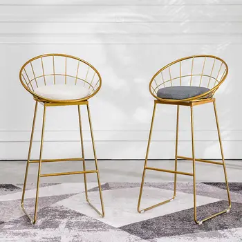 Baar tool Põhjamaade minimalistlik mood tagasi raud kodus söögi tool, suur-footed rõivapood väljaheites foto väljaheites baar tool baar väljaheide