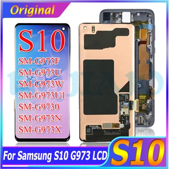 Originaal Samsung Galaxy S10 LCD Puutetundlik Digitizer Varuosade Galaxy S10 SM-G973F/DS G973U G973W LCD Ekraan