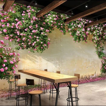 wellyu Custom suur pannoo mood kodu kaunistamiseks roosi roosi TV diivan taust seina-magamistuba teenetemärgi tapeet
