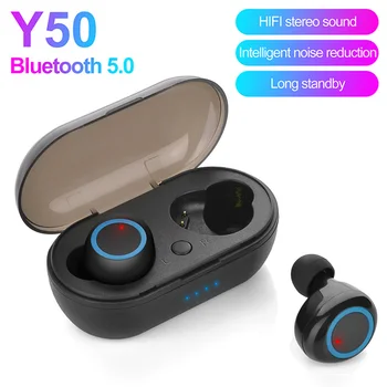 Y50 Traadita Bluetooth-kõrvaklapid Hifi stereo müra tühistamises earbuds In-ear touch kõrvaklapid Muusika Sport earbuds Nutitelefonidele