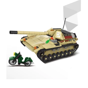 WW2 Sõjalise Mudel Main Battle Tank Mini Mootorratta DIY Tarvikud Koguda Kaunistused Hoone Plokid, Tellised, Mänguasjad, Kingitused